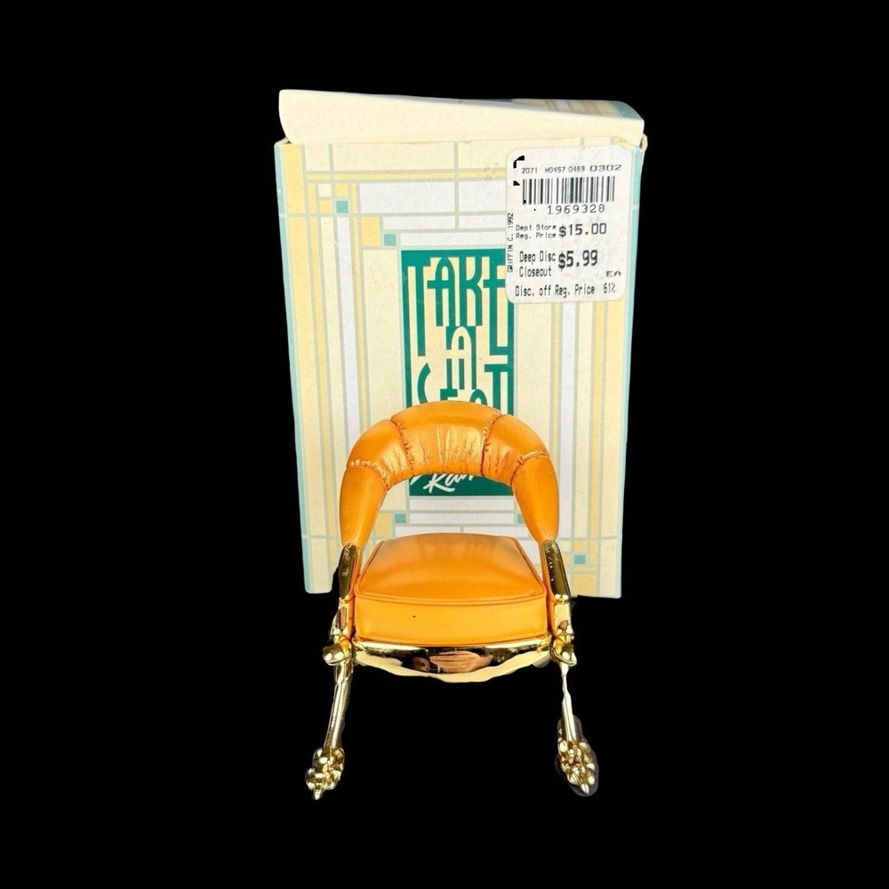 Take a Seat by Raine San Demas c. 1992 #24018 Miniature Golden Chair 2000